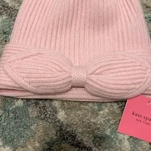 KATE SPADE NEW YORK POINTY BOW BEANIE WOOL BLEND PINK OS NWT kate spade new york Pink Beanie Hats for Women for sale | eBay main image 4